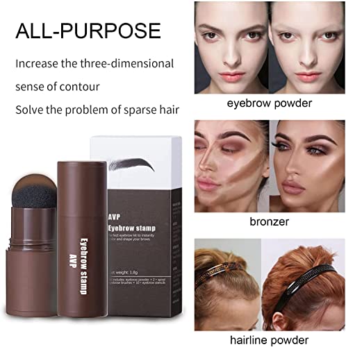 Eyebrow Stencil Kit, Eyebrow Stamp Kit, Waterproof Brow Stamp Shaping Kit, Eyebrow Powder Stencil Kit, Eyebrow Stamp Makeup Tools with 10 Reusabl