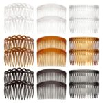 18 Pieces French Side Combs, Plastic Side Hair Twist Decorative Comb with Teeth, Hair Combs Slides Hair Clips Accessories for Women Bridal Weddin