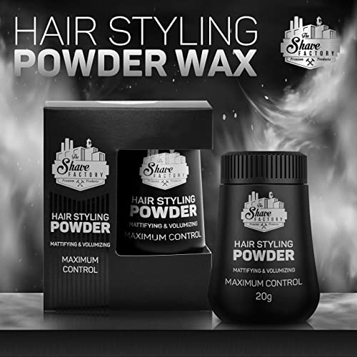The Shave Factory Hair Styling Powder 20g. Mattifying&Volumizing Powder with Maximum Control-Elegant Design, Ease Of Use, Flexible and Long-Lasti