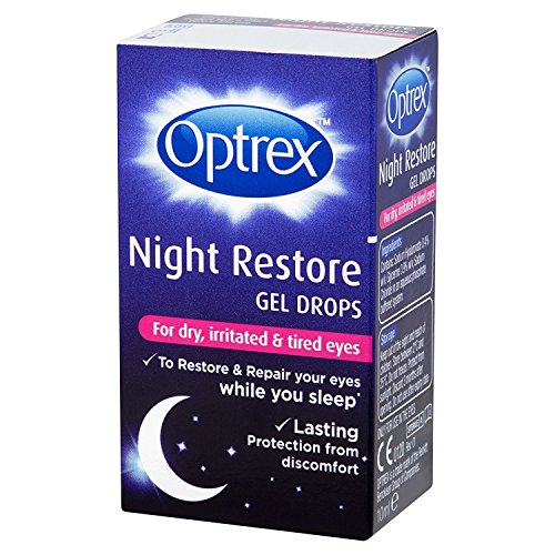 Optrex Night Restore Gel Drops, For Dry, Irritated & Tired Eyes, Lasting Protection From Discomfort, 10ml each, Preservative Free, Restores Eye M