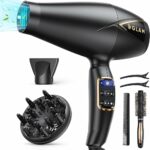 Professional Hair Dryer,GLAM hairdryer 2300W AC Motor fast Drying Salon Blow Dryer Ionic 3 heat 2 speed settings cold Button, with accessories Di