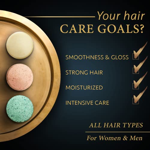 Set of 3 - Organic Shampoo Bar + Conditioner Bar 180g - Shampoo and Conditioner Sets - Hair Growth Shampoo - Shampoo for Greasy Hair & Dry Hair -