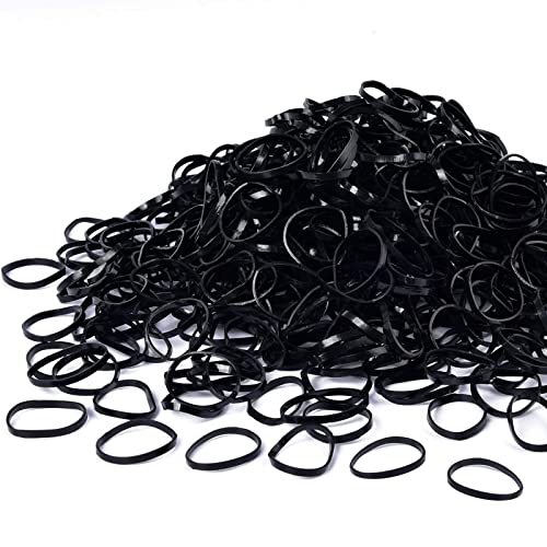 Black Elastic Hair Bands, MORGLES 1000 Hair Rubber Bands Braiding Bands Hair Elastics Small Hair Bands Elastic hair Ties Wedding Hairstyle Hair B