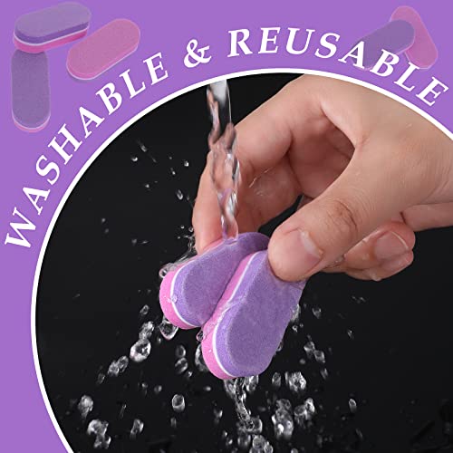 Lusofie 40Pcs Mini Pink Nail Buffer Blocks 100/180 Double Sided Buffer Nail File Grit Sponge Sanding Nail Polish Blocks for Acrylic Nails(Pink-Pu