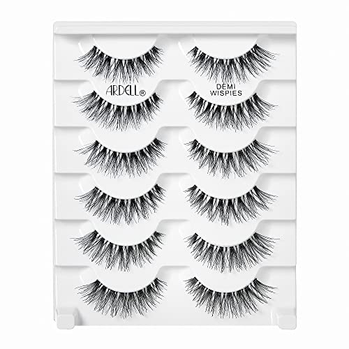 Ardell False Eyelashes Demi Wispies 5 Pairs Multipack BONUS PAIR Natural-Looking Wispy Effect Whisper-Soft Feathering- Medium Volume Medium Lengt