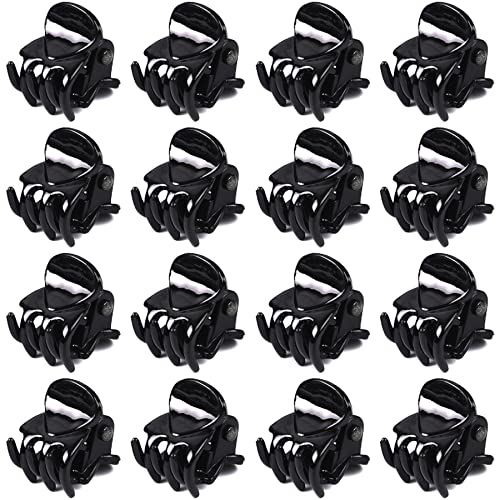 JANYUN 24 Pcs Mini Claw Clips Non Slip Hair Claw Clips Clamps for Women Girl's Hair (Black and Brown)