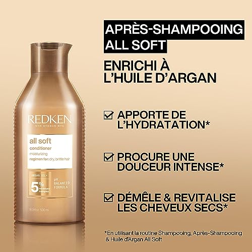 Redken All Soft Conditioner, For Dry Hair, Argan Oil, Intense Softness and Shine, 66 Percent More Inside, 500 ml