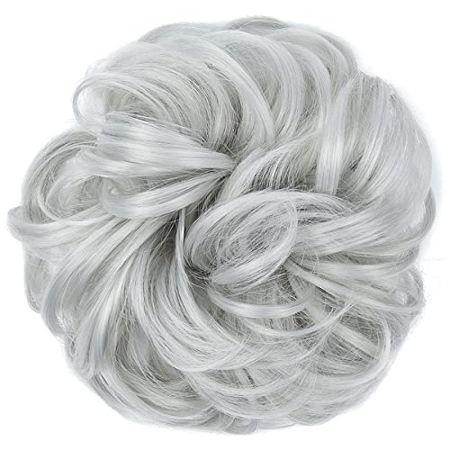 Messy Hair Bun Extensions Curly Wavy Hair Scrunchies for Women Girls Large Synthetic Donut Updo Hair Pieces Hair Chignons
