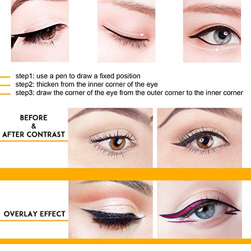 Magic Liquid Eyeliner, Black Waterproof Eye Liners, Long-Lasting, Sweatproof and Smudgeproof, Super Slim Eyeliner Pen Gel, Professional Eye Makeu