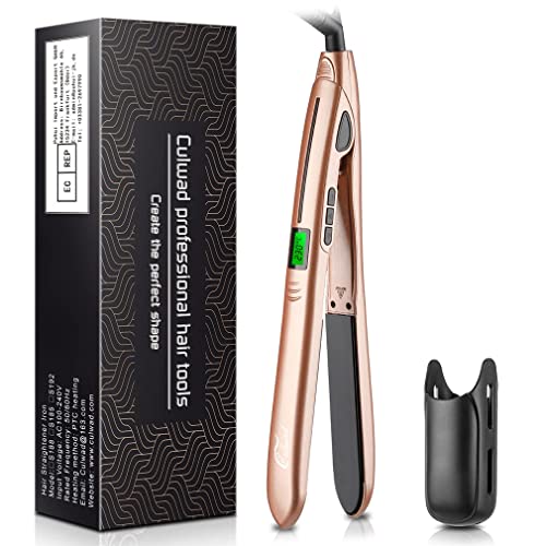 Culwad Hair Straighteners, 2 in 1 Ceramic Flat Iron and Curling Iron with LCD Display, Straightners & Curls with Adjustable Temperature (140-230