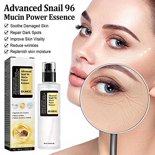 Fullcube Advanced Snail 96 Mucin Power Essence -Snail Secretion Filtrate 96% Revitalize and Moisturize with Reduce Wrinkles and Irritation,Skin R