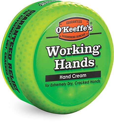 O’Keeffe’s Working Hands, 96g Jar - Hand Cream for Extremely Dry, Cracked Hands | Instantly Boosts Moisture Levels, Creates a Protective Layer &