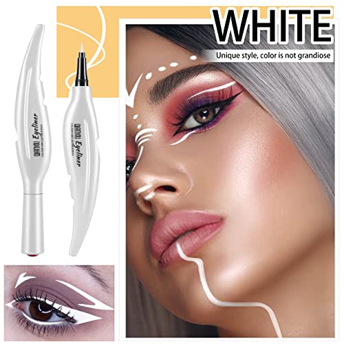 Beteligir Matte White Liquid Eyeliner, Waterproof Eye Liner Long Lasting Eye Brighten, Professional Highlighter White Eyeliner (White)