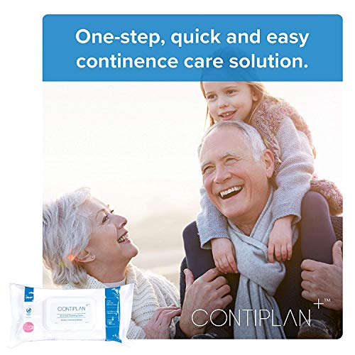 CONTIPLAN Incontinence Cleansing Cloths with Barrier Cream - 24 Pack of 25 Cloths - All in One Cleansing Wipes Cleanses, Soothes and Moisturises