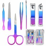Manicure Set 7 pcs Pedicure Kit Professional Fashion Stainless Steel Nail Clippers Nails Cuticle Remover Toenail Cutter Grooming Tools for Girls