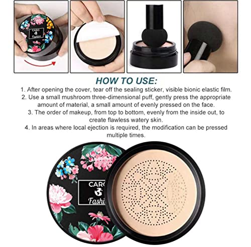Mushroom Head Air Cushion CC Cream, BB Cream, Moisturizing Concealer, Moisturizing BB Cream Makeup Base Long Lasting Nude Makeup with Mushroom Ma