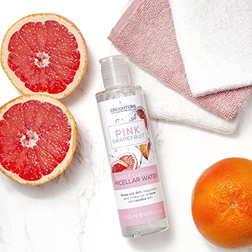 Creightons Pink Grapefruit Gently Cleansing Micellar Water (250ml) - Draws out dirt, impurities and make-up to tone and soothe skin, Dermatologic