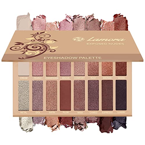 Best Pro Eyeshadow Palette Makeup - Matte + Shimmer 16 Colors - Highly Pigmented - Professional Nudes Warm Natural Bronze Neutral Smoky Cosmetic