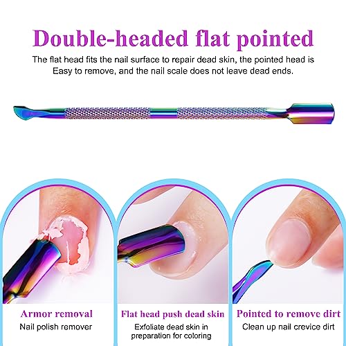Gel Nail Polish Remover 2 Pack, Gel Polish Remover in 2-5 Minutes, Quickly & Easily Remove Gel Nail Polish with Scraper Cuticle Pusher Tools + Na