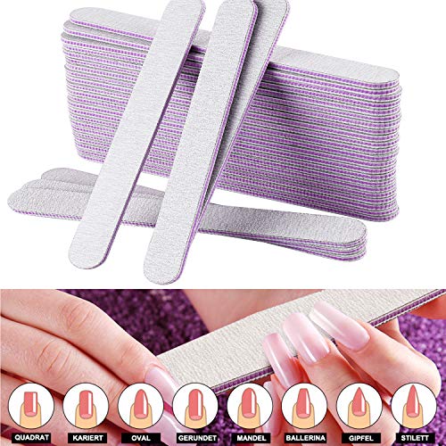 AYITOO Nail File Gel Grit 50pcs in Set Manicure File Nail Polisher Boards Buffers Grit 100/180 Professional Nail Files for Acrylic Gel Nails Natu