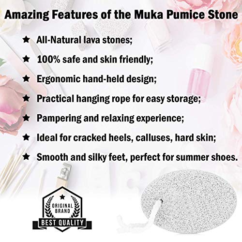 Pumice Stone for Feet 2 PCS Set_Foot Care Natural Pummice Stones for Dead Hard Skin_Foot Scrubber Calluses Removes_Gently Exfoliates Skin_Softer