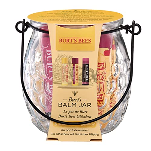 Burt's Bees Lip Balm Gift Set, Beeswax, Strawberry, Tropical Pineapple, Dragonfruit Lemon, In Full Bloom, 4x4.25g