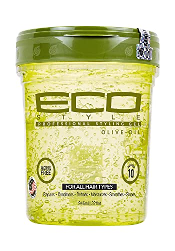 Ecostyle Olive Oil Styling Gel, All Day Hold, Alcohol Free, Paraben Free, Sulphate Free, No Flaking, Anti-Itch, 473 ml