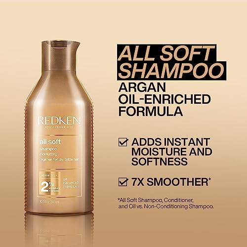 Redken Shampoo, For Dry Hair, Argan Oil, Intense Softness and Shine, All Soft
