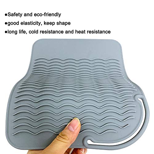 Large Heat Resistant Mat for Curling Irons, Hair Straightener, Flat Irons and Hot Hair Styling Tools, Gray