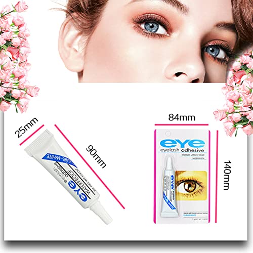 Eyelash Glue Clear 7g 0.25 FL. OZ. Strong Hold False Eyelash Glue Waterproof Long Lasting Lash Glue Strip Eyelash Adhesive White Lashes Glue