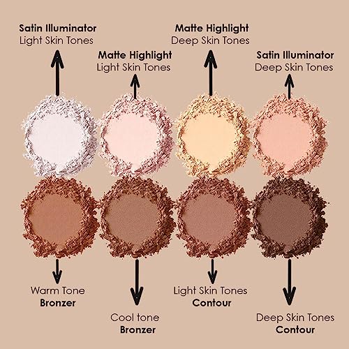 NYX Professional Makeup Highlight & Contour Pro Palette, Powder Contour Kit, Eight Blendable Matte and Pearly Shades