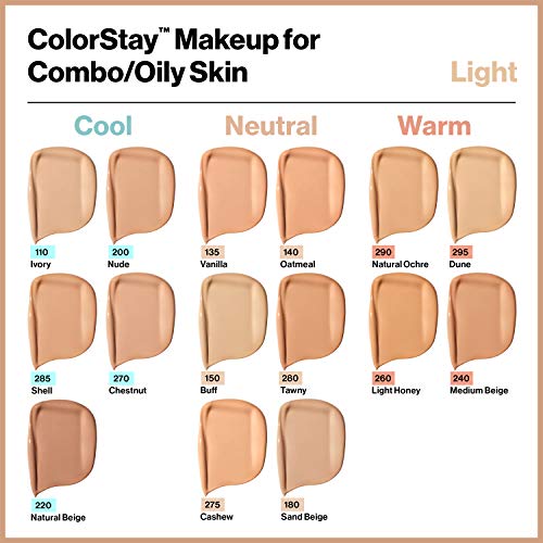 Revlon Colorstay Liquid Foundation Makeup for Combination/Oily Skin SPF15 Medium to Full Coverage (30ml) Matte Finish, Buff (150) Unisex