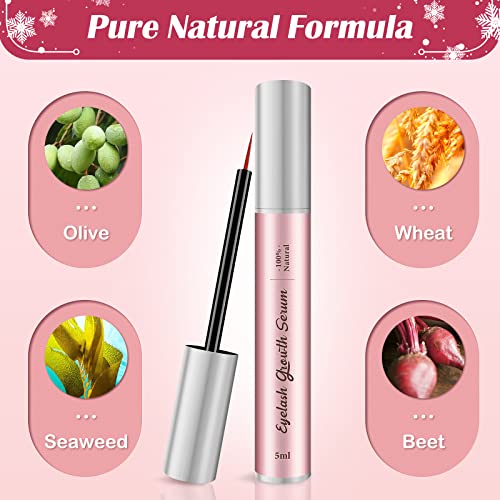 Eyelash Growth Serum, 5ML Professional Lash Growth Serum Eyelash & Eyebrow Enhancer Serum, Natural Lash Booster Eyelash Serum for Growth- Irritat