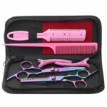 8 Pcs Hair Cutting Scissors Kits, 6" Stainless Steel Hairdressing Shears Set Professional Barber Set Thinning/Texturizing Scissors Pet Grooming S