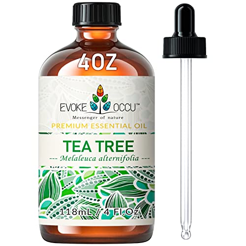 EVOKE OCCU Tea Tree Essential Oil 118ml, Pure Tea Tree Oil for Diffuser Skin Hair Body Nail Care- 4 FL Oz