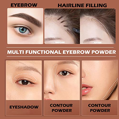 Eyebrow Powder,Dark Brown Light Brown Eyebrows Shaper Brow Pomade Pen Pencil Tint Makeup Kit Set. As Eyeliner Face Contour Hairline Filler For Wo