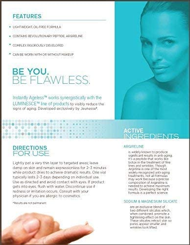 Jeunesse Instantly Ageless 10 Vial - Immediately reduces the appearance of under-eye bags, fine lines, wrinkles and pores, and lasts 6 to 9 hours