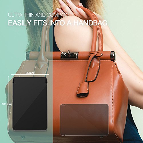 Rantizon Portable Makeup Mirror Dimmable 8 LEDs Lighted Mirror 1X & 2X Magnification Cosmetic Illuminated Handbag Mirror FoldablePocket Mirror Co