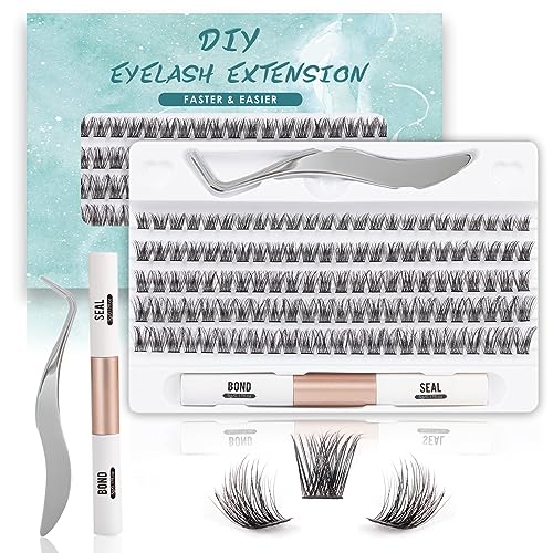 Cluster Lashes SISILILY Individual Lashes 72 Lash Clusters C D Curl Individual Cluster eyelashes DIY Lash Extensions Reusable False Eyelashes 3D