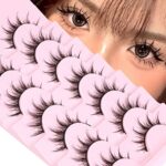 Manga Lashes Natural Look Anime Lashes Wispy Faux Mink False Eyelashes Fluffy Spiky 3D Volume Eye Lashes Korean Japanese Asian Cosplay Fake Eyela