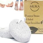 Pumice Stone for Feet 2 PCS Set_Foot Care Natural Pummice Stones for Dead Hard Skin_Foot Scrubber Calluses Removes_Gently Exfoliates Skin_Softer
