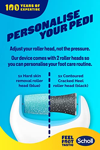 Scholl Velvet Smooth Electric Foot File Pedicure Hard Skin Remover with Extra Cracked Heel Roller Refill