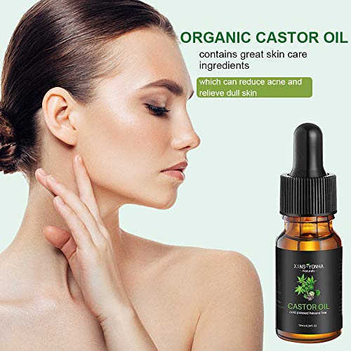 Castor Oil Hair Growth, Organic Castor Oil for Eyebrows Eyebrows Lash Nail, Hair Growth Serum Eyelash Growth Serum Pure Cold Pressed Lash Growth