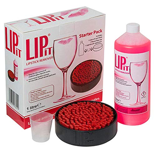 Lipit Lipstick and Grease Remover Kit (Like Quash) - for removal of stubborn glass lipstick marks