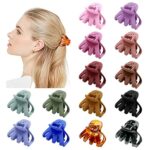 Kavya 14 Pcs Small Claw Clips Stylish Grip Octopus Mini Hair Clips for Fine Hair Plastic Non-Slip Hair Claw Clip Hairstyling Accessories for Wome