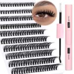 DIY Lash Extension Kit 200pcs Lash Clusters with Bond and Seal Individual Lashes Kit Cluster Lashes Wispy C D Curl False Eyelash Clusters by Ruai