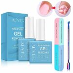 Gel Nail Polish Remover 2 Pack, Gel Polish Remover in 2-5 Minutes, Quickly & Easily Remove Gel Nail Polish with Scraper Cuticle Pusher Tools + Na