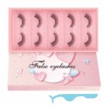 Cat Eye Eyelashes, Russian Strip Natural Look Faux Mink Individual Fake Lashes Fluffy Wispy Manga Classic Thick Cluster False Eyelashes Includes