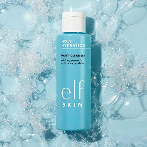 e.l.f. Holy Hydration! Daily Cleanser, Infused with Ceramides, Removes Dirt, Makeup & Impurities, Nourishing & Hydrating Formula