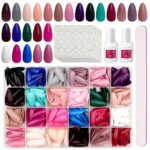 JUSTOTRY 24 Packs (576 PCS) Matte Almond Press on Nails Medium,Acrylic Oval False Nails with Glue and Nail File,Reusable Stick on Nails Short wit